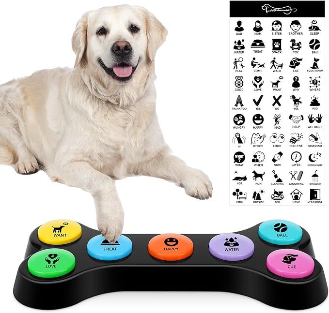 PWEZON Dog Recordable Training Buttons, Set of 7 Colors, Dog Buttons for Communication, Dog Speec... | Amazon (US)