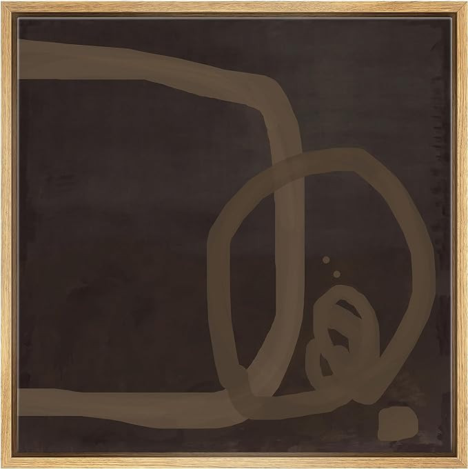 SIGNWIN Framed Canvas Print Wall Art Geometric Brown Tan Square Circle Abstract Print Set Grunge ... | Amazon (US)