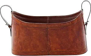 Deco 79 Leather Handmade Box Style Single Slot Magazine Holder with Detail Stitching and Curved H... | Amazon (US)