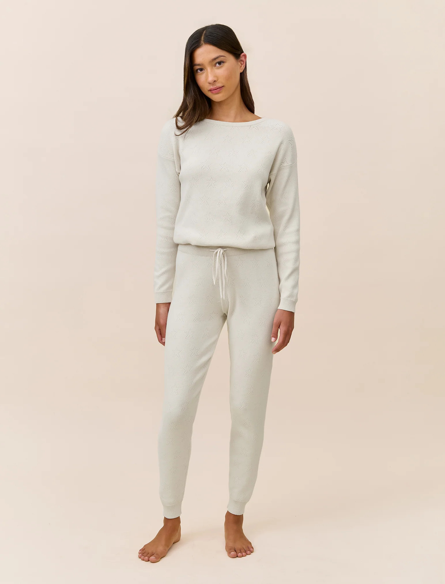 Cosy Pointelle Long Sleeve Top and Jogger Set | Papinelle Sleepwear US