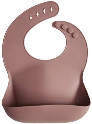 mushie Silicone Baby Bib | Adjustable Fit Waterproof Bibs (Woodchuck) | Amazon (US)