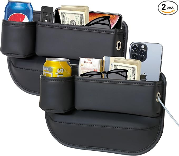 2 Packs Car Seat Gap Filler Organizer, Car Seat Organizer, Seat Gap Storage Box with Cup Holders ... | Amazon (US)