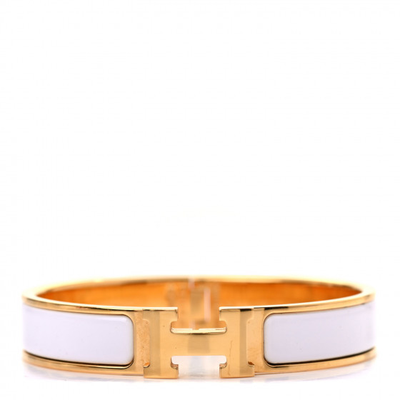 HERMES

Enamel Narrow Clic Clac H Bracelet PM White | Fashionphile