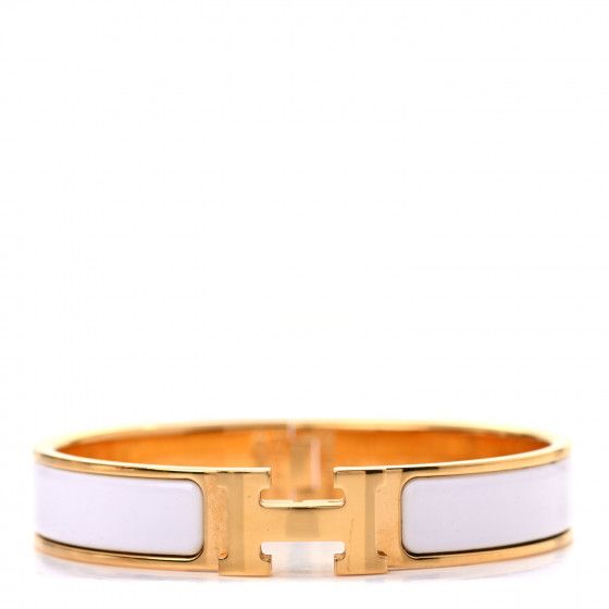 HERMES

Enamel Narrow Clic Clac H Bracelet PM White | Fashionphile