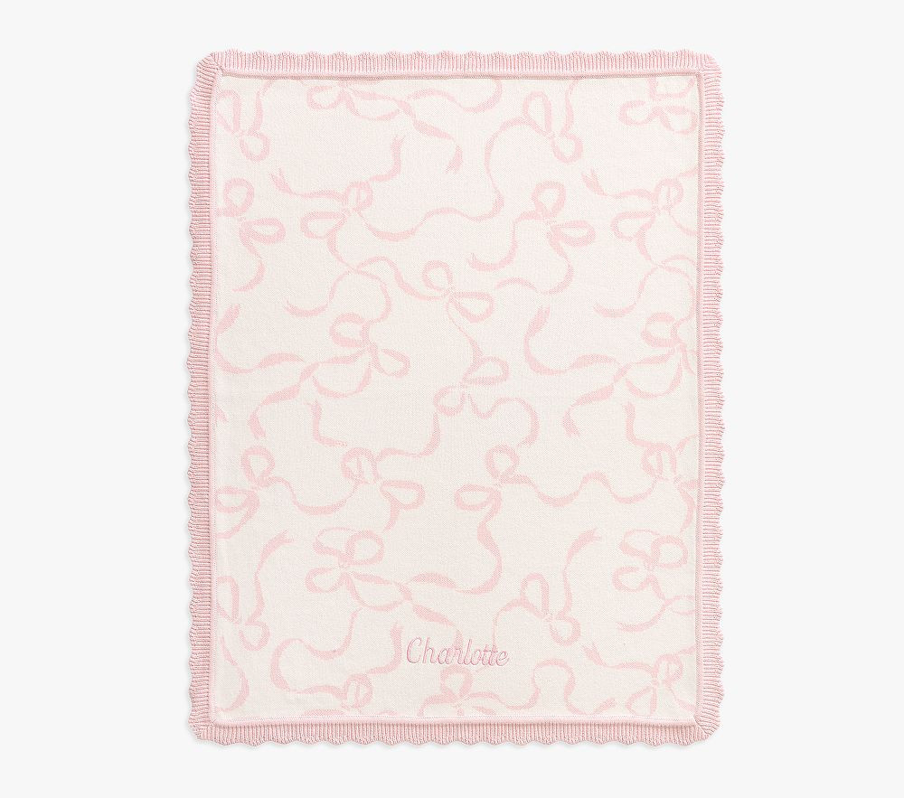 Bow Organic Knit Baby Blanket | Pottery Barn Kids