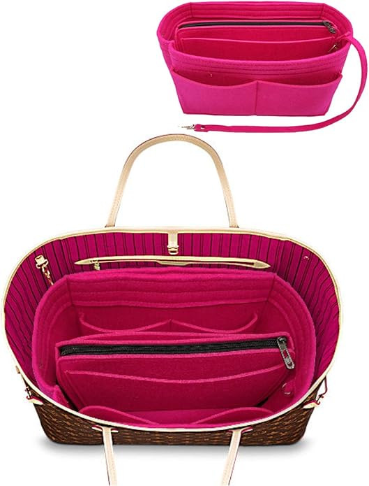 Felt Purse Bag Organizer Insert with zipper Bag Tote Shaper Fit Speedy Neverfull | Amazon (US)