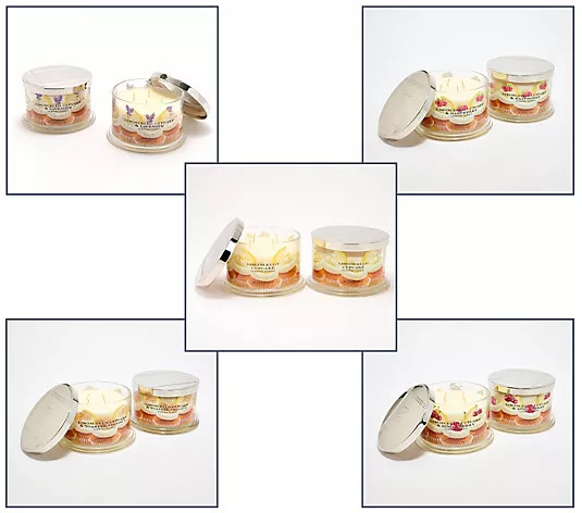 HomeWorx by Slatkin+Co. S/2 18oz Limoncello Cupcake Candles - QVC.com | QVC