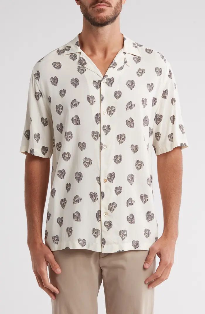 Snakeskin Heart Relaxed Fit Button-Up Camp Shirt | Nordstrom Rack