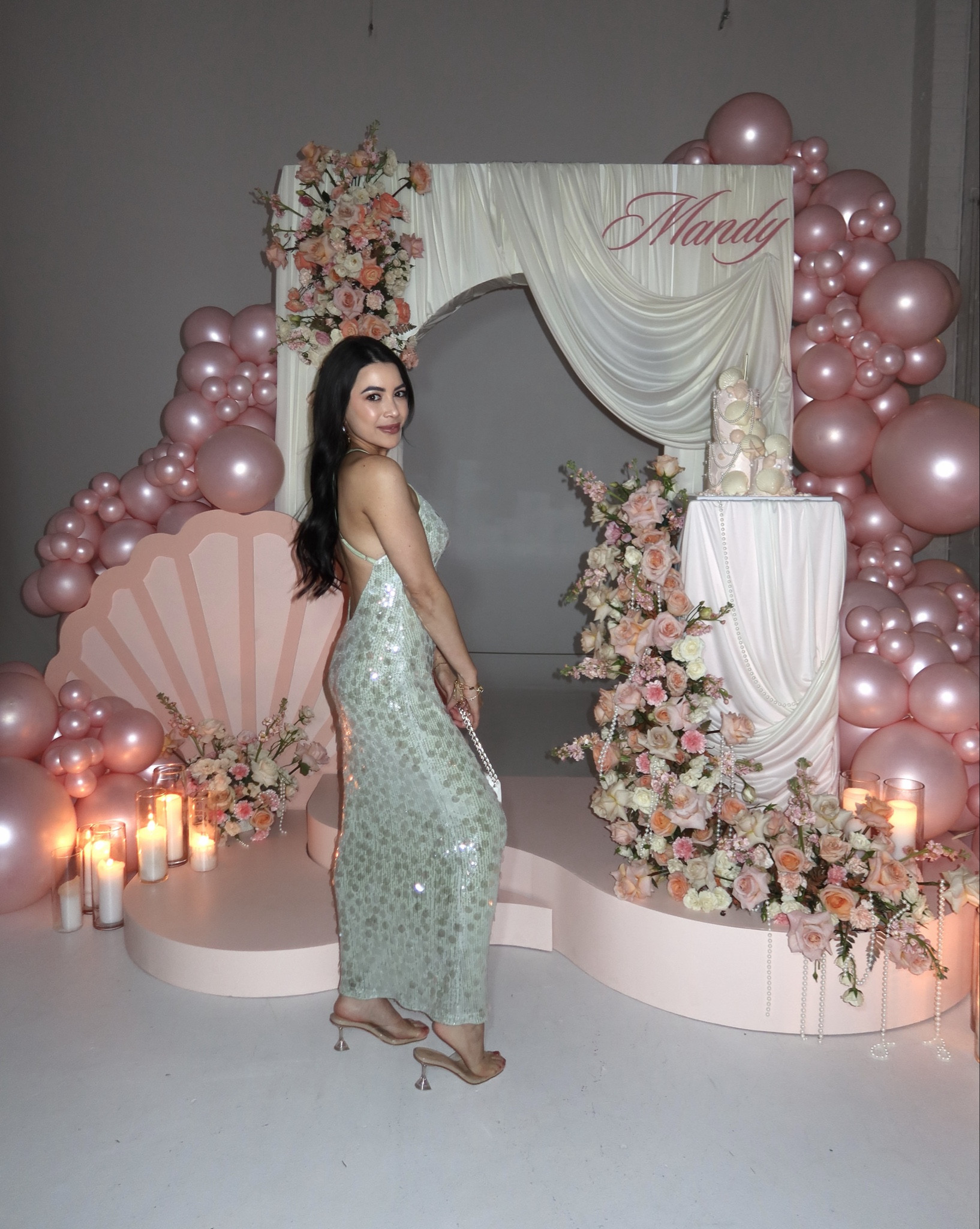 light green and blue sequin dresses for a mermaid themed / pisces birthday party 🧜‍♀️✨🐚 

Sequins, white Chanel, transparent heels

#LTKspring