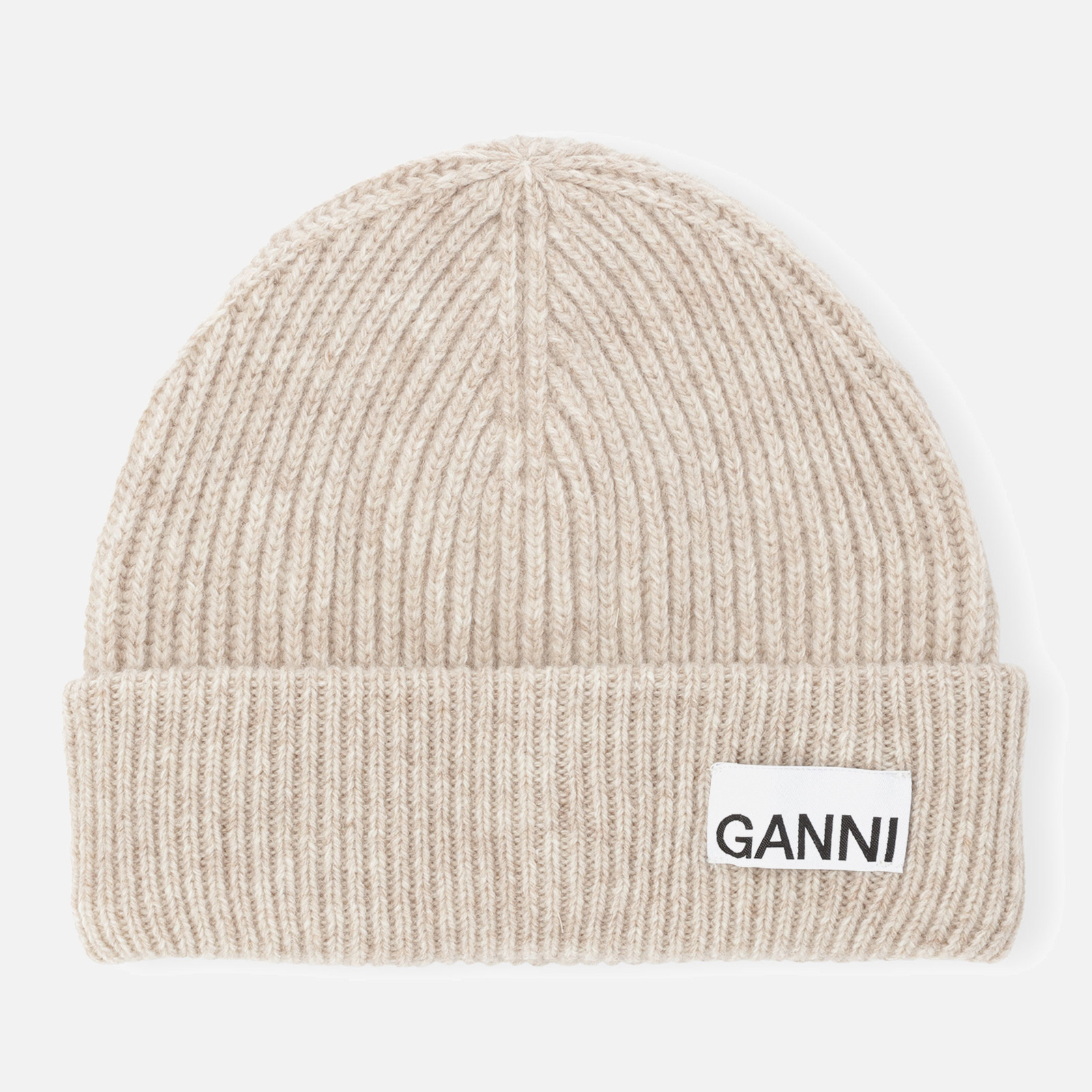 Ganni Ribbed Wool-Blend Beanie | Coggles | Coggles (Global)