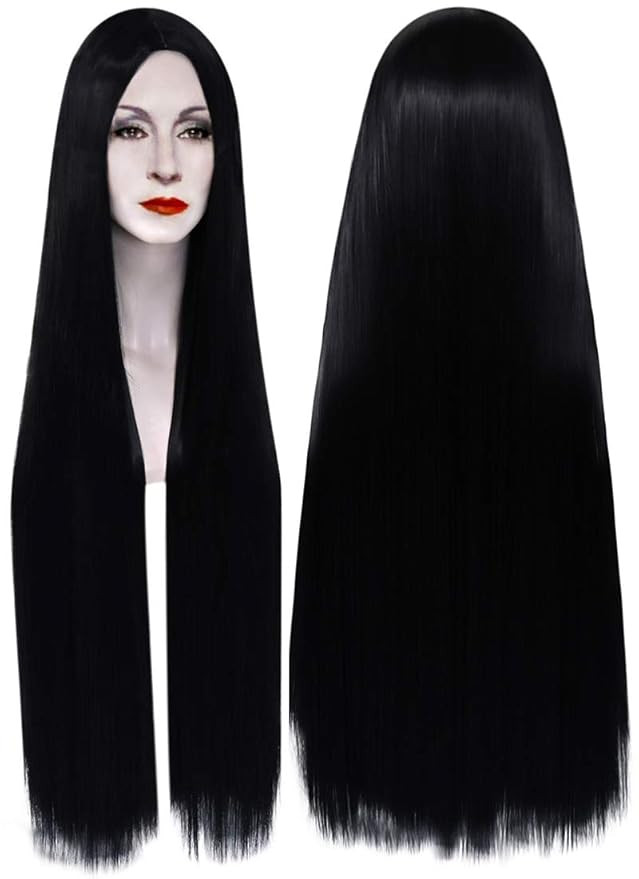 Mildiso 40'' 100cm Extra Long Black Wigs for Women Straight Hair Wig Natural Black Wigs for Party... | Amazon (US)