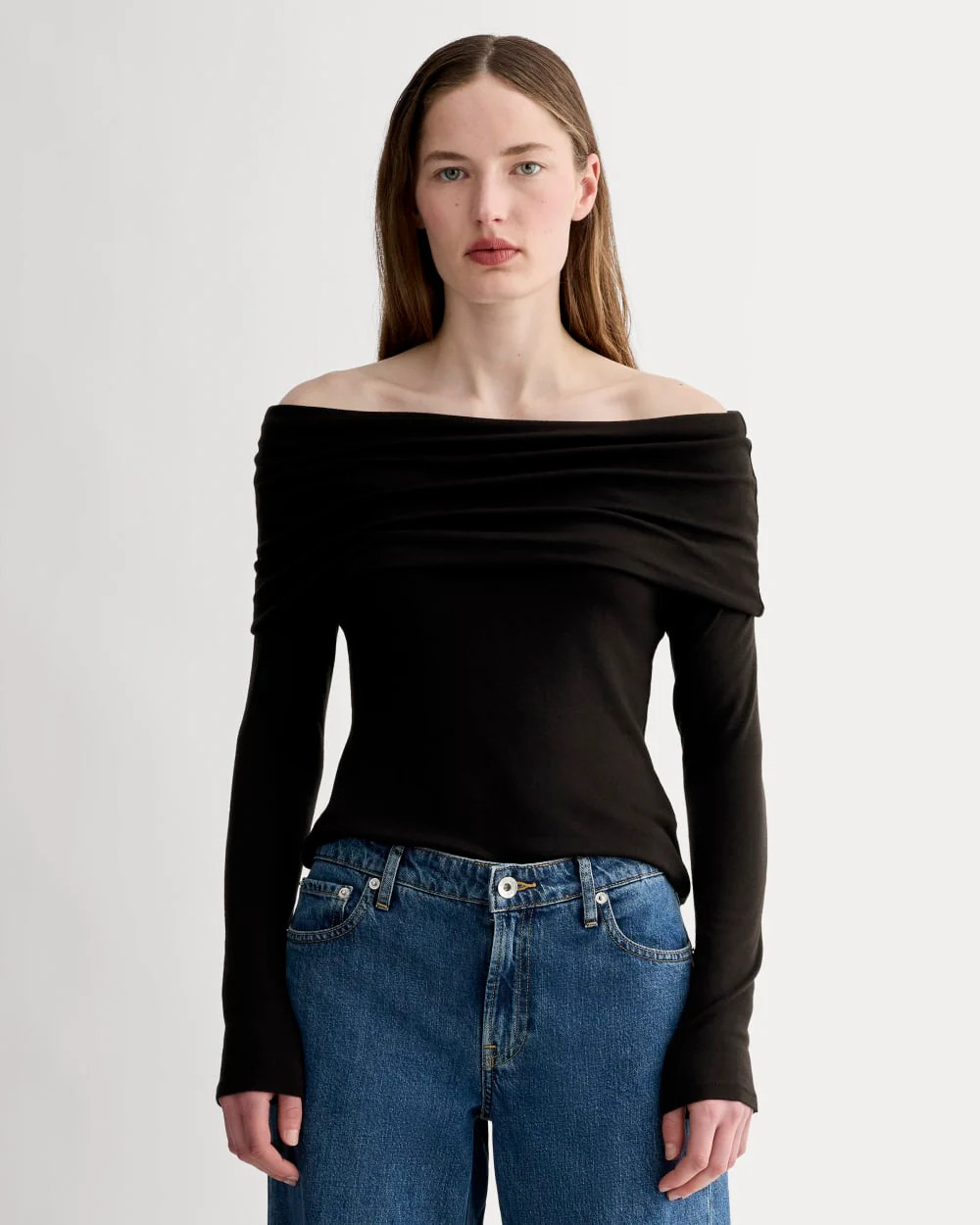 The Off-the-Shoulder Top in Butterluxe | Black | Everlane