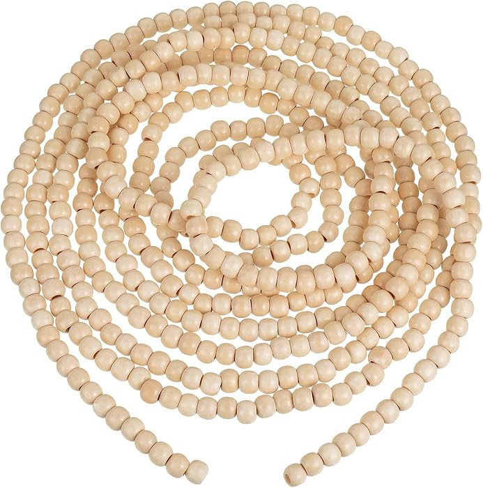WILLBOND 16 Feet Christmas Wood Bead Garland Wooden Bead Garland for Christmas Tree Holiday Decor... | Amazon (US)