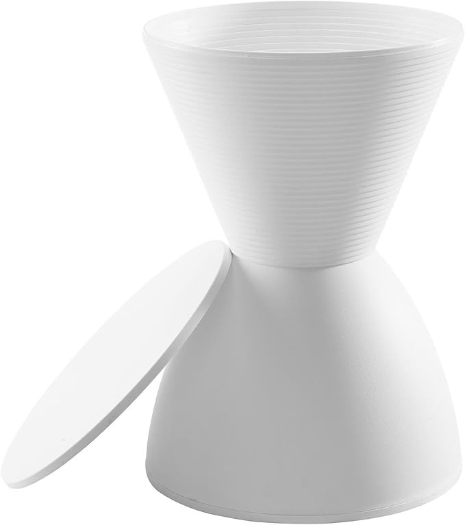 Modway Haste Contemporary Modern Hourglass Accent Stool in White | Amazon (US)