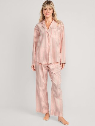 Oversized Printed Poplin Pajama Set for Women | Old Navy (US)
