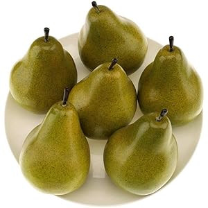 Gresorth 6pcs High Grade Fake Green Pear Decoration Artificial Realistic Fruit Simulation for Hom... | Amazon (US)