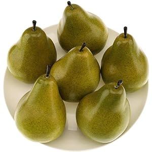 Gresorth 6pcs High Grade Fake Green Pear Decoration Artificial Realistic Fruit Simulation for Hom... | Amazon (US)