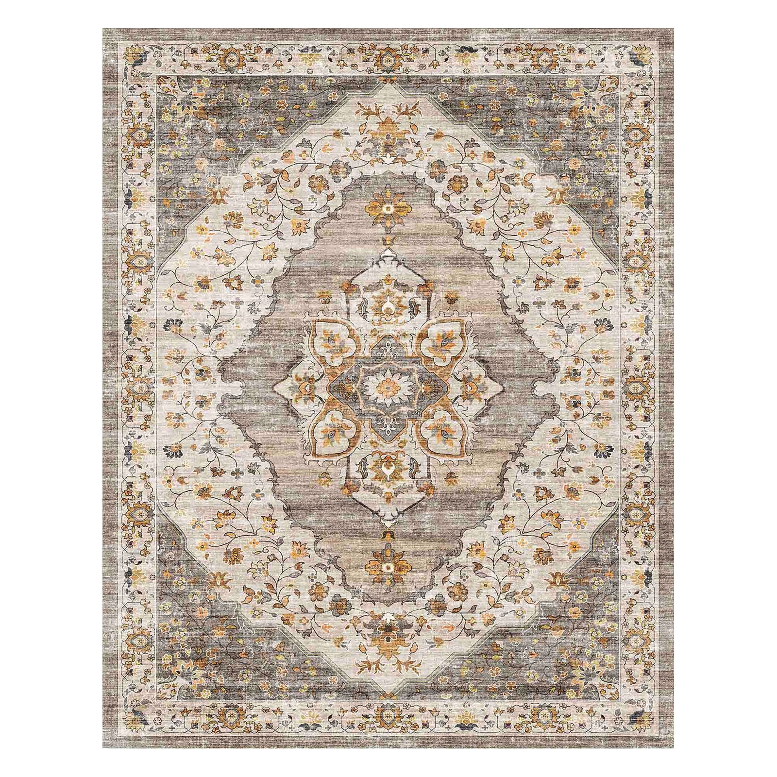 VUNATE 8x10 Rugs for Living Room Washable Rugs Floral Vintage Area Rug Botanical Indoor Carpet So... | Walmart (US)