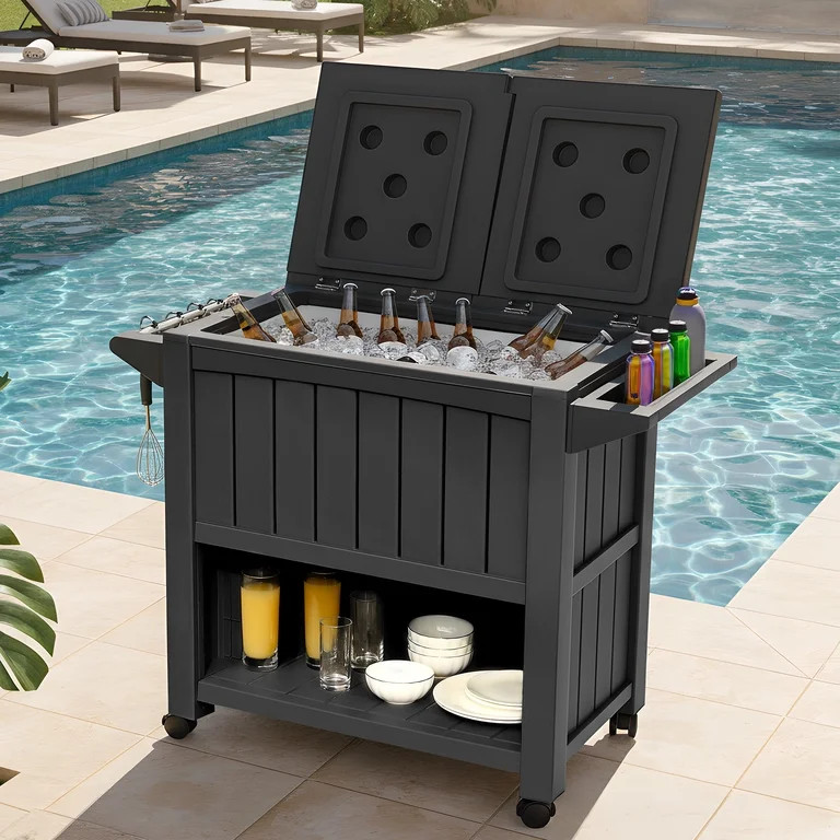 Uforic 85 Quart Rolling Cooler with Wheels, Portable Outdoor Ice Chest with Bottle Opener & Drain... | Walmart (US)