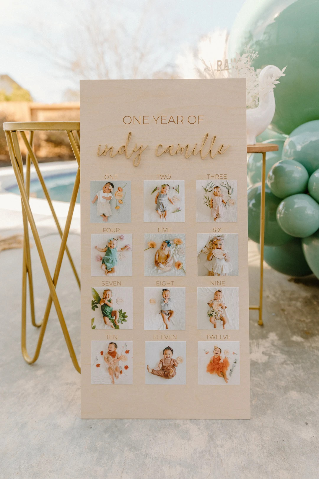 One year of Baby | First Birthday | Milestones Sign | Monthly Photos | 12 Months of | First Year ... | Etsy (US)