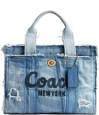 COACH Patchwork Loved Denim Cargo Tote Handle Bag 26 - Denim Multi | Dillard's