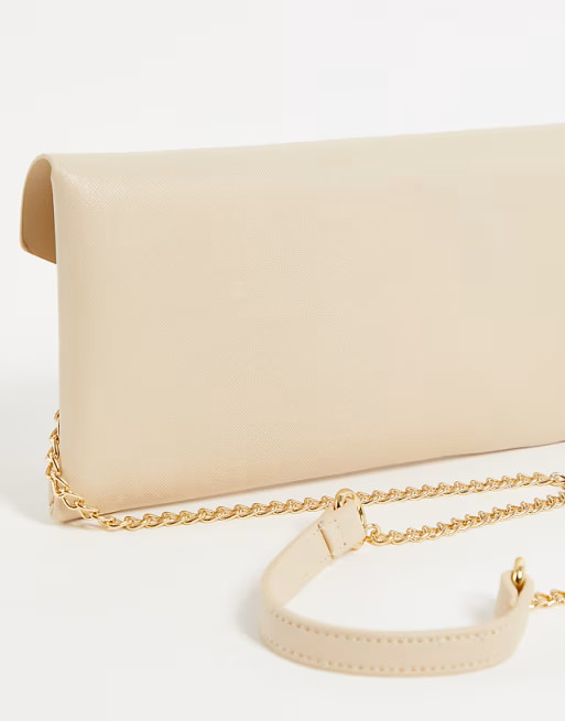 Valentino Bags Arpie folderover clutch bag with chain handle in cream | ASOS (Global)