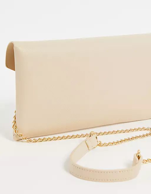 Valentino Bags Arpie folderover clutch bag with chain handle in cream | ASOS (Global)