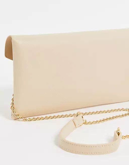 Valentino Bags Arpie folderover clutch bag with chain handle in cream | ASOS (Global)