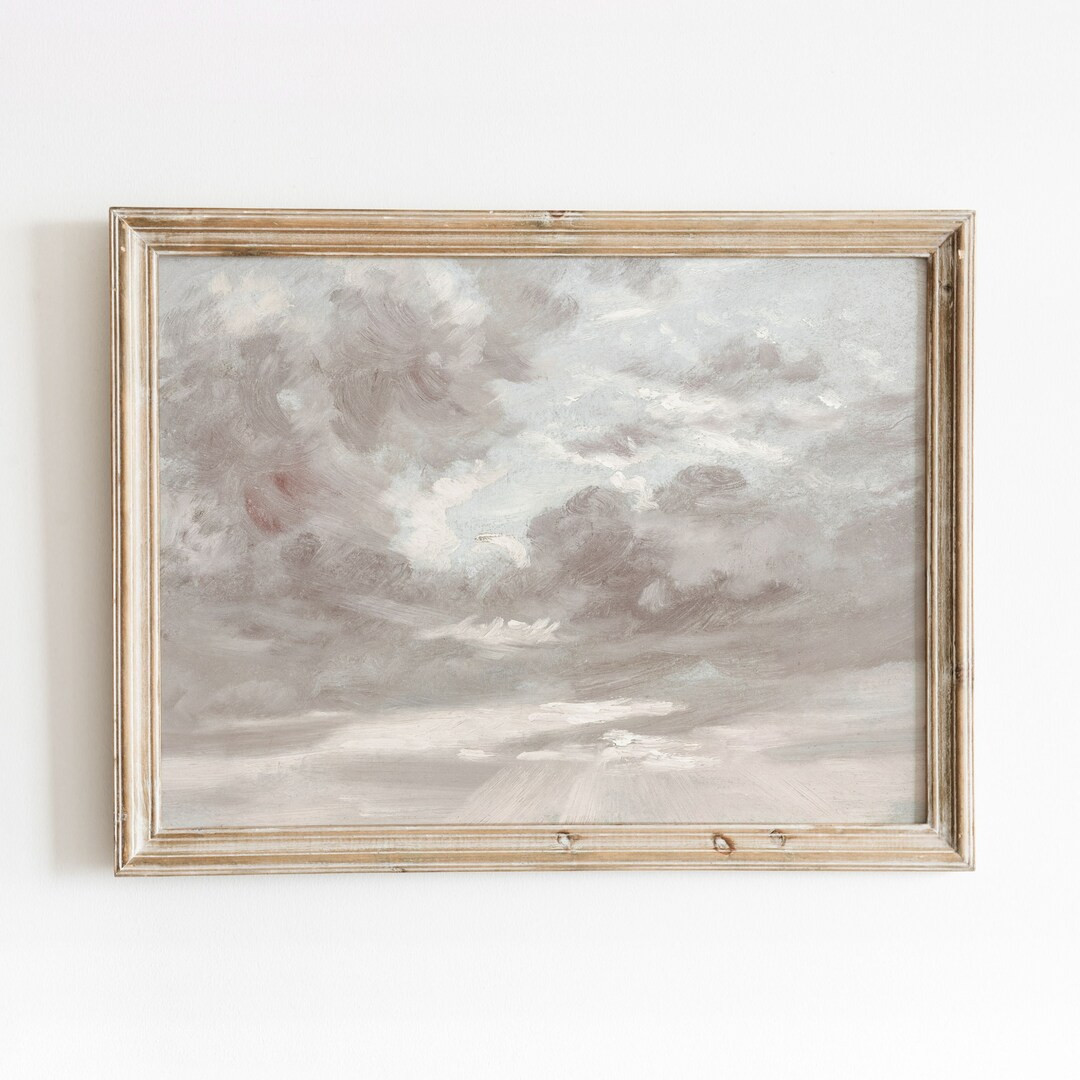 After the Storm Vintage Cloud Study Cloudy Sky Painting - Etsy | Etsy (US)