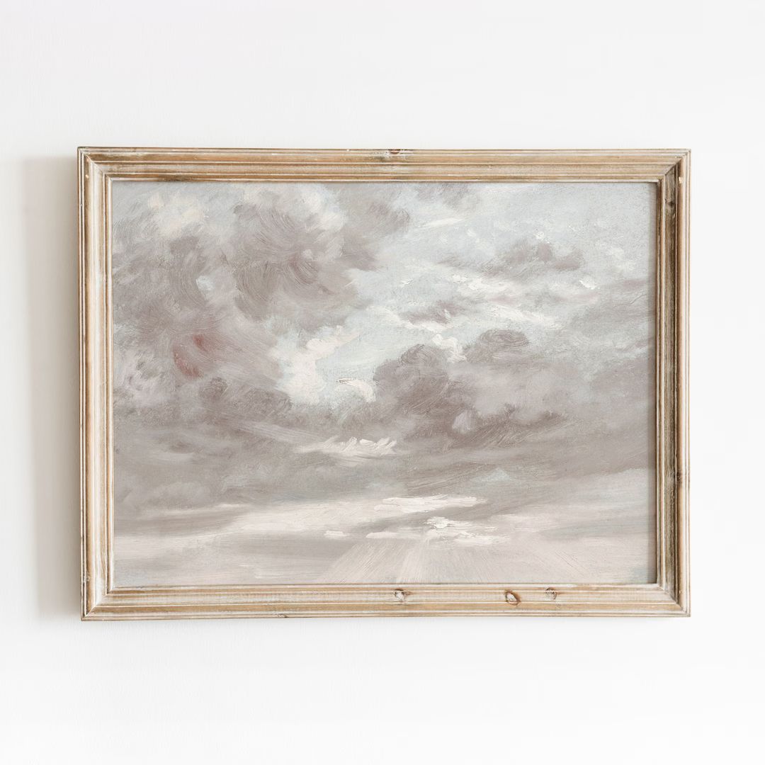 After the Storm Vintage Cloud Study Cloudy Sky Painting - Etsy | Etsy (US)