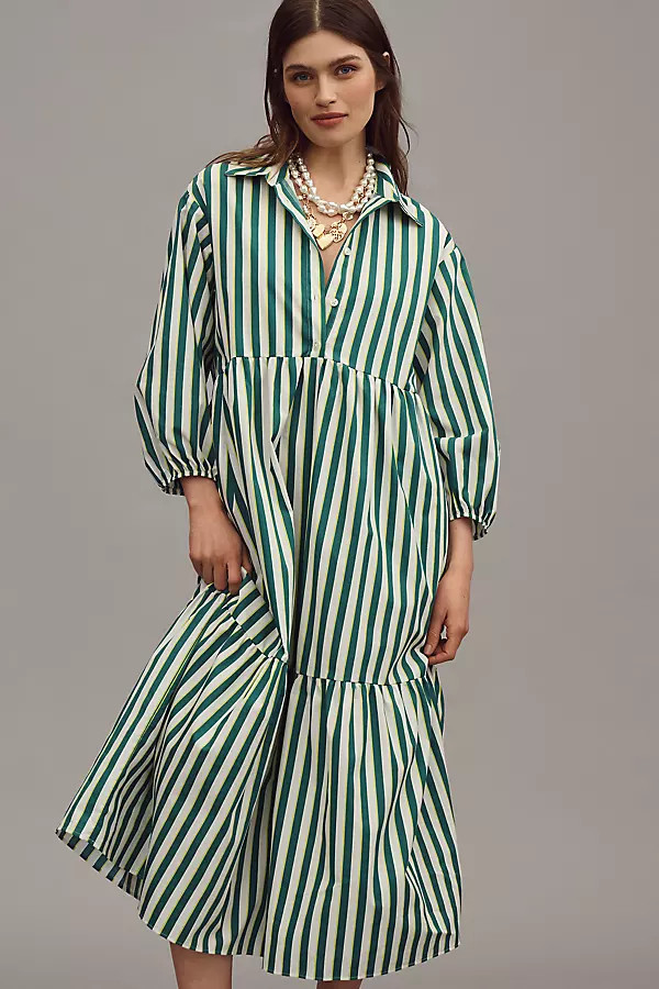 The Bettina Tiered Shirt Dress by Maeve | Anthropologie (US)