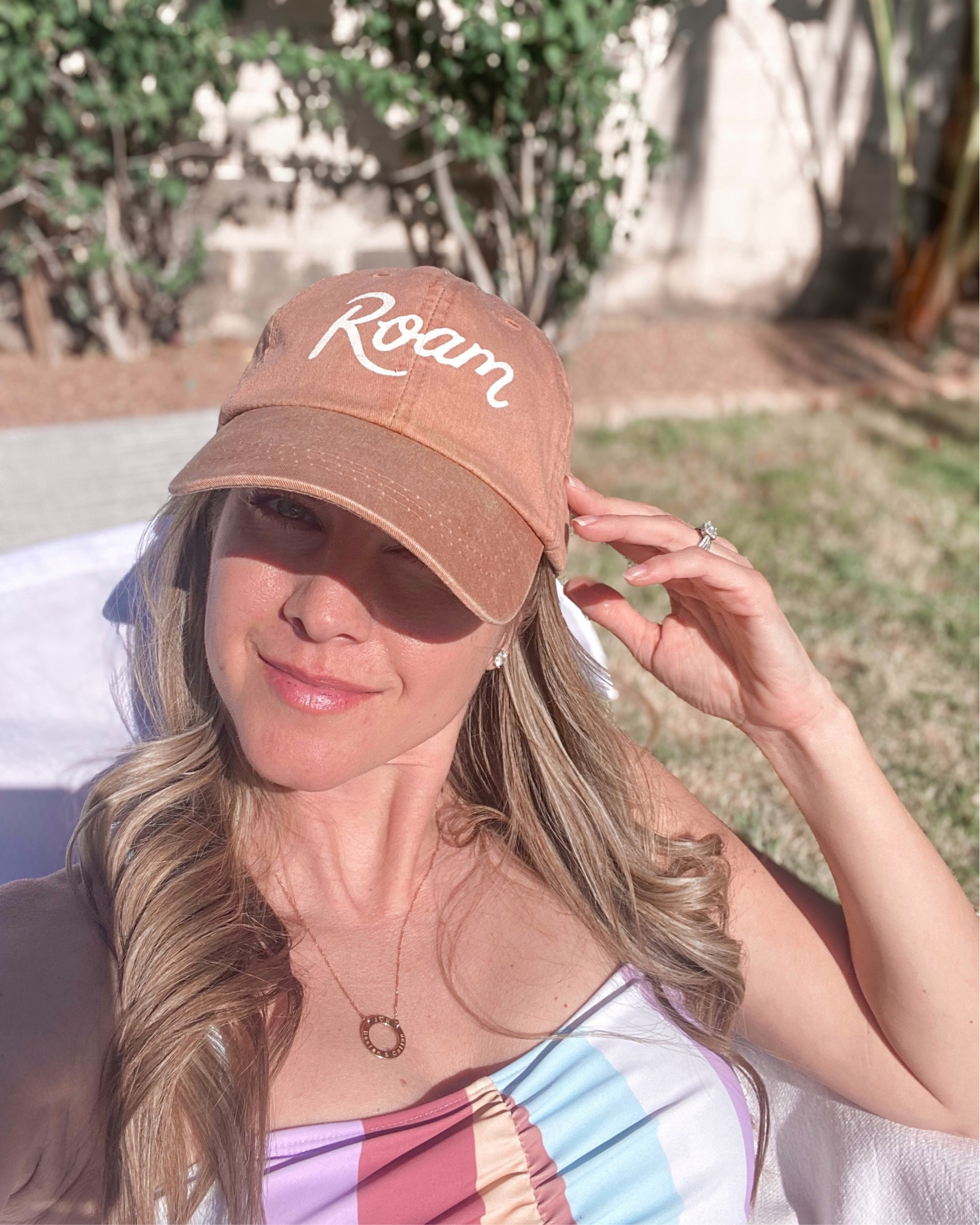 Cheap colorful striped bikini from Shein

My hat is from Little Mountain Print Shop - can’t tag it here.

#LTKfindsunder50