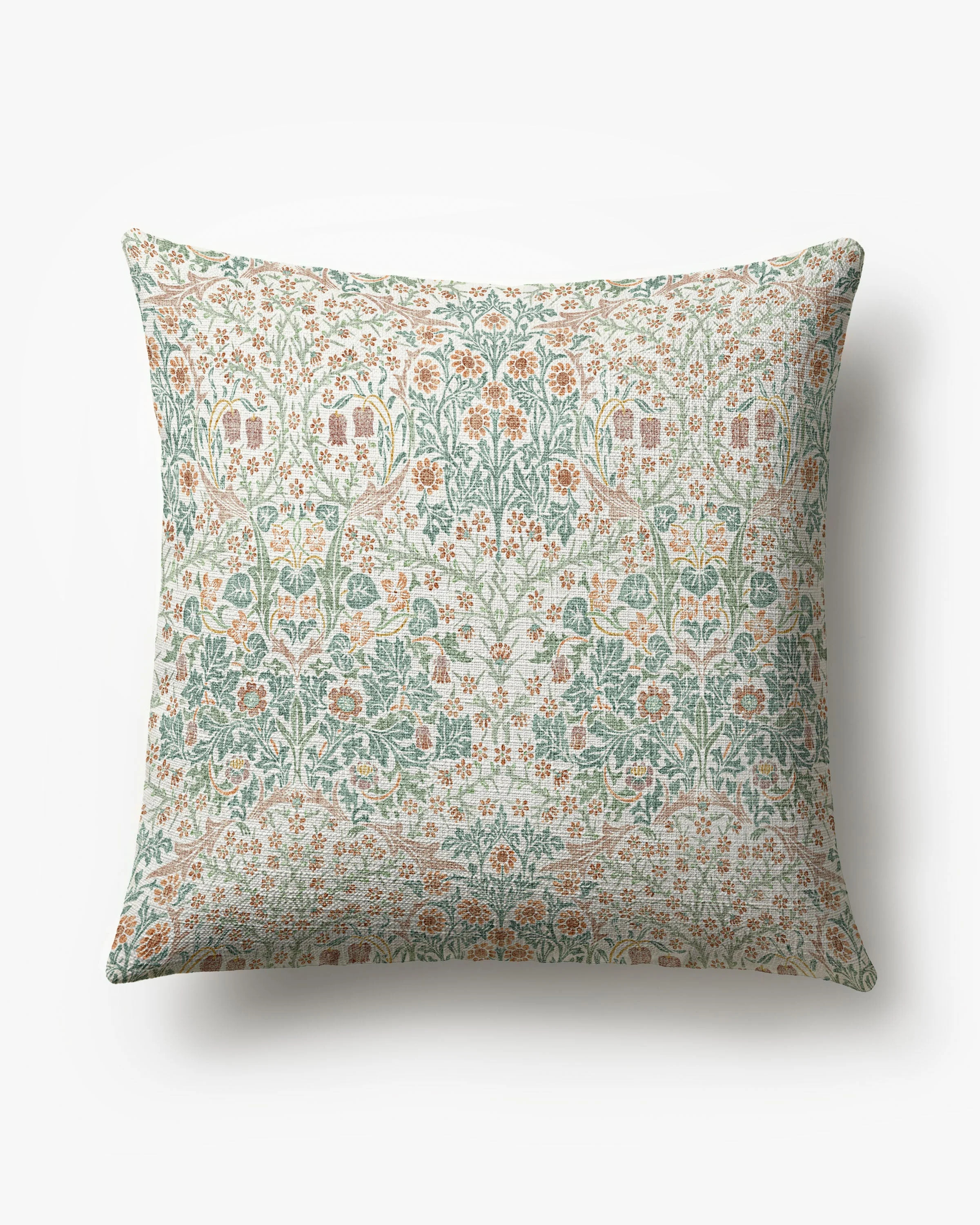 Mallow Blush & Rust Washable Woven Throw Pillow by Morris & Co. | Ruggable US | Ruggable