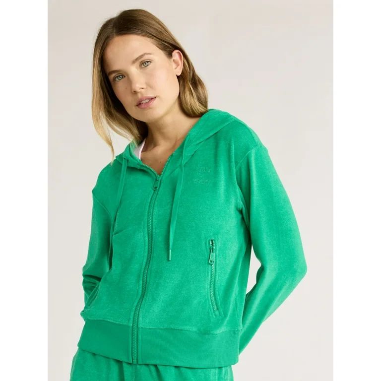 Love & Sports Women's Terry Cropped Zip Hoodie, Sizes XS-XXXL | Walmart (US)