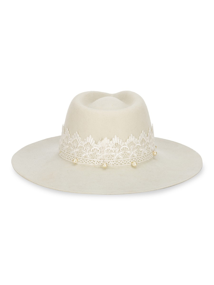 San Diego Hat Company Women's Now & Forever Faux Pearl Wool Fedora Hat - Ivory | Saks Fifth Avenue OFF 5TH