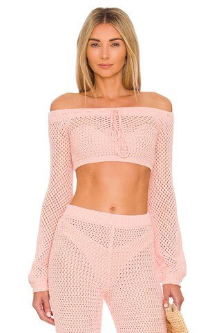 Tularosa Andy Off Shoulder Sweater in Mauve from Revolve.com | Revolve Clothing (Global)