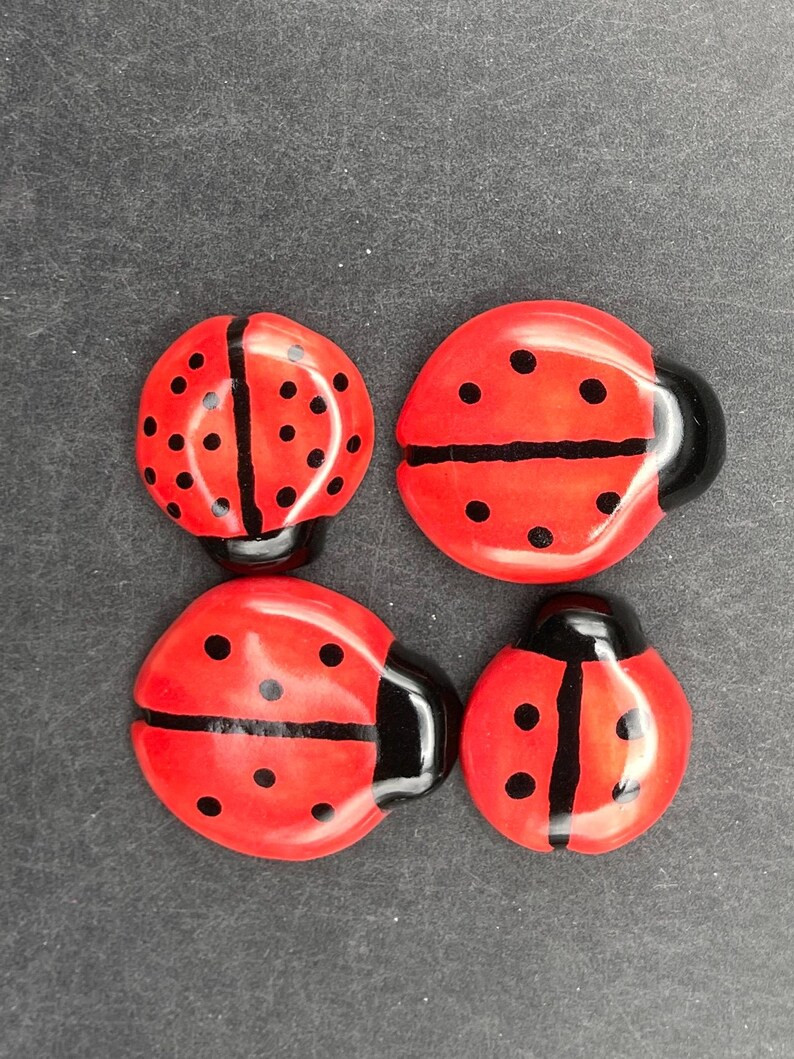 Ladybug Tiles, Handmade Ceramic Lady Bugs, Lady Birds. Mosaic Tiles, Porcelain Tiles, Handmade by... | Etsy (US)