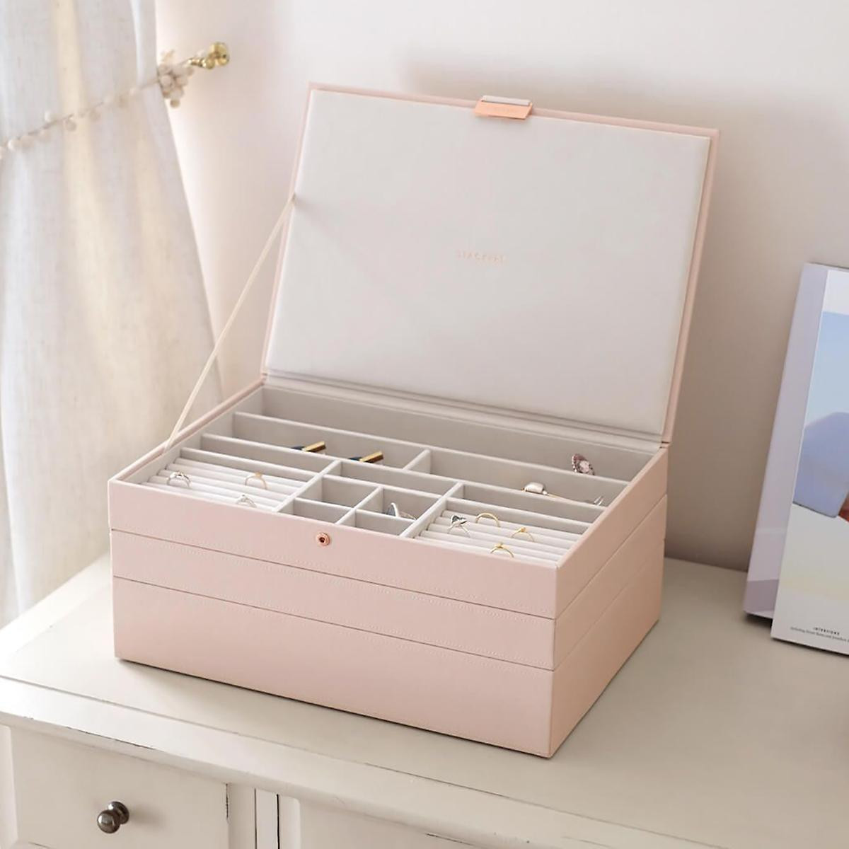 Stackers Blush Supersize Premium Stackable Jewelry Box | The Container Store