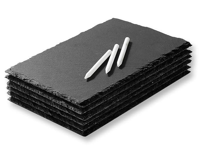 Juvale Mini Slate Cheese Boards - 6 Piece Charcuterie Boards, Cheese and Meat Serving Board for H... | Amazon (US)