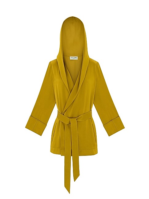 Hooded Jacket In Crepe Satin | Saks Fifth Avenue