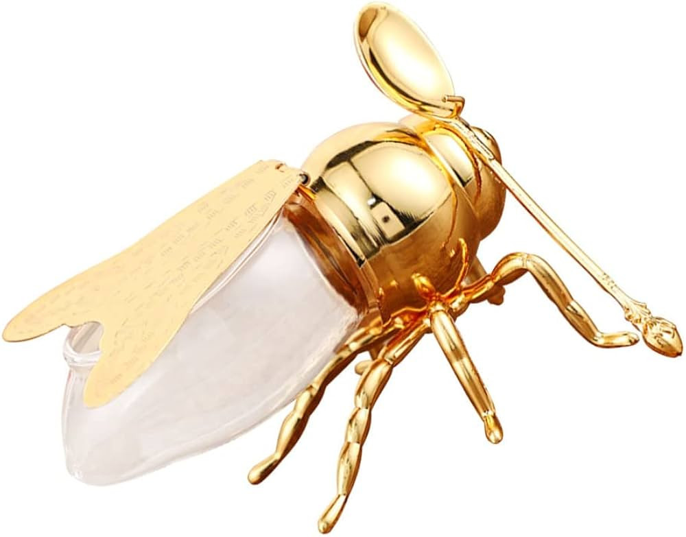 UPKOCH Bee Honey Jar, Glass Honey Pot Container, Syrup Dispenser, Crystal Condiment Pot with Spoo... | Amazon (US)