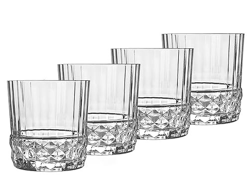 Bormioli Rocco America '20s 12.5 oz. Double Old Fashioned DOF Glasses, Clear, Set of 4 | Amazon (US)