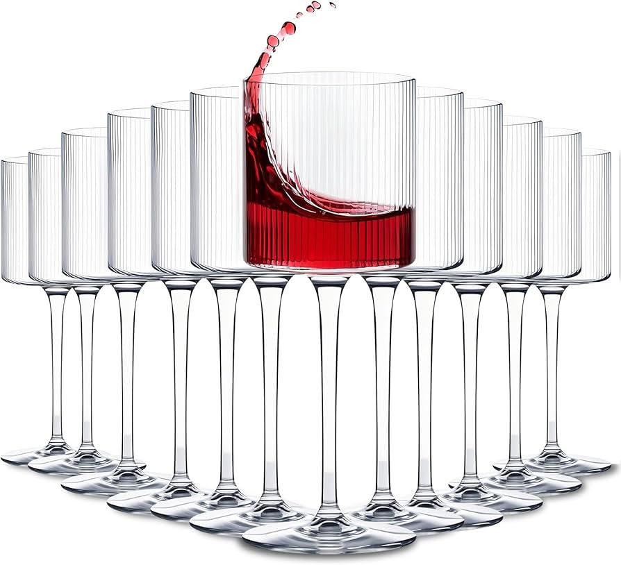 Plastic Goblets Wine Glasses - 12Oz Acrylic Wine Glasses Origami Unbreakable Clear Plastic Cockta... | Amazon (US)