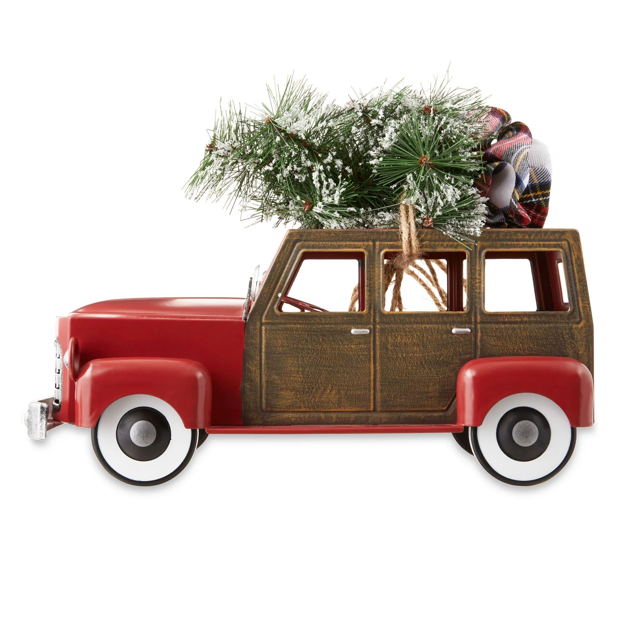Metal Truck with Snowy Tree Decoration, 13 in, by Holiday Time | Walmart (US)
