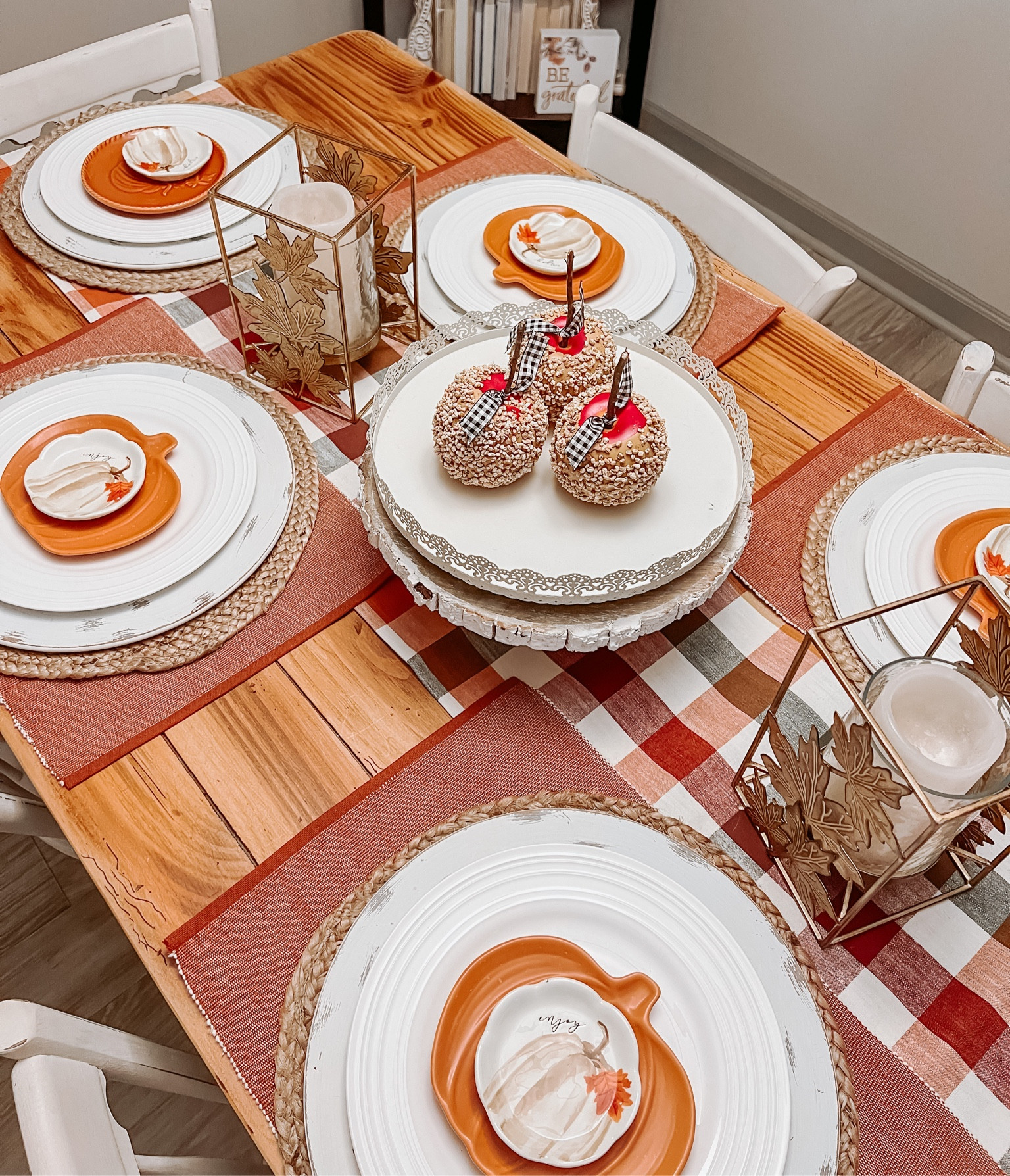 Where are all of my fall-lovers!!! 

(I diy’ed my Carmel apples but found some cute ones on Etsy you could purchase! You can find my diy tutorial on my TikTok kellycbattle) 

#tablescape #fallhome #falldecor #fall #tablesetting

#LTKhome #LTKSeasonal
