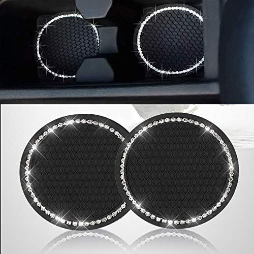 2PCS Bling Car Cup Coaster, Bling Car Accessories 2.75 inch,Rhinestone Anti Slip Insert Coaster, ... | Amazon (US)