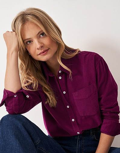 Corduroy Overshirt in Purple | Crew Clothing (UK)