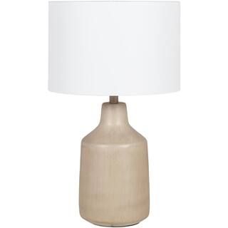 Jasiah 25 in. Light Gray Indoor Table Lamp | The Home Depot