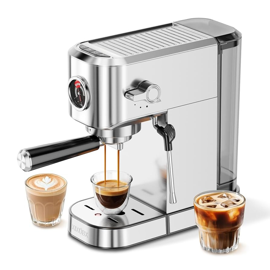 20Bar Espresso Machine, Compact Espresso Maker with Milk Frother, Stainless Steel Coffee Machine ... | Amazon (US)