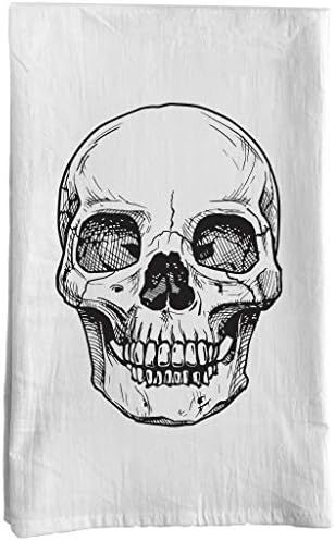 RubiaRojo Skull Halloween Kitchen Towel - Scary Flour Sack Dishcloth - White Hand Towel | Amazon (US)